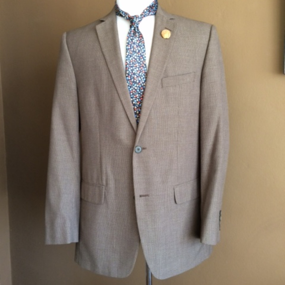 *DONATED* Alfani Brown Print SLIM FIT Blazer, 42L